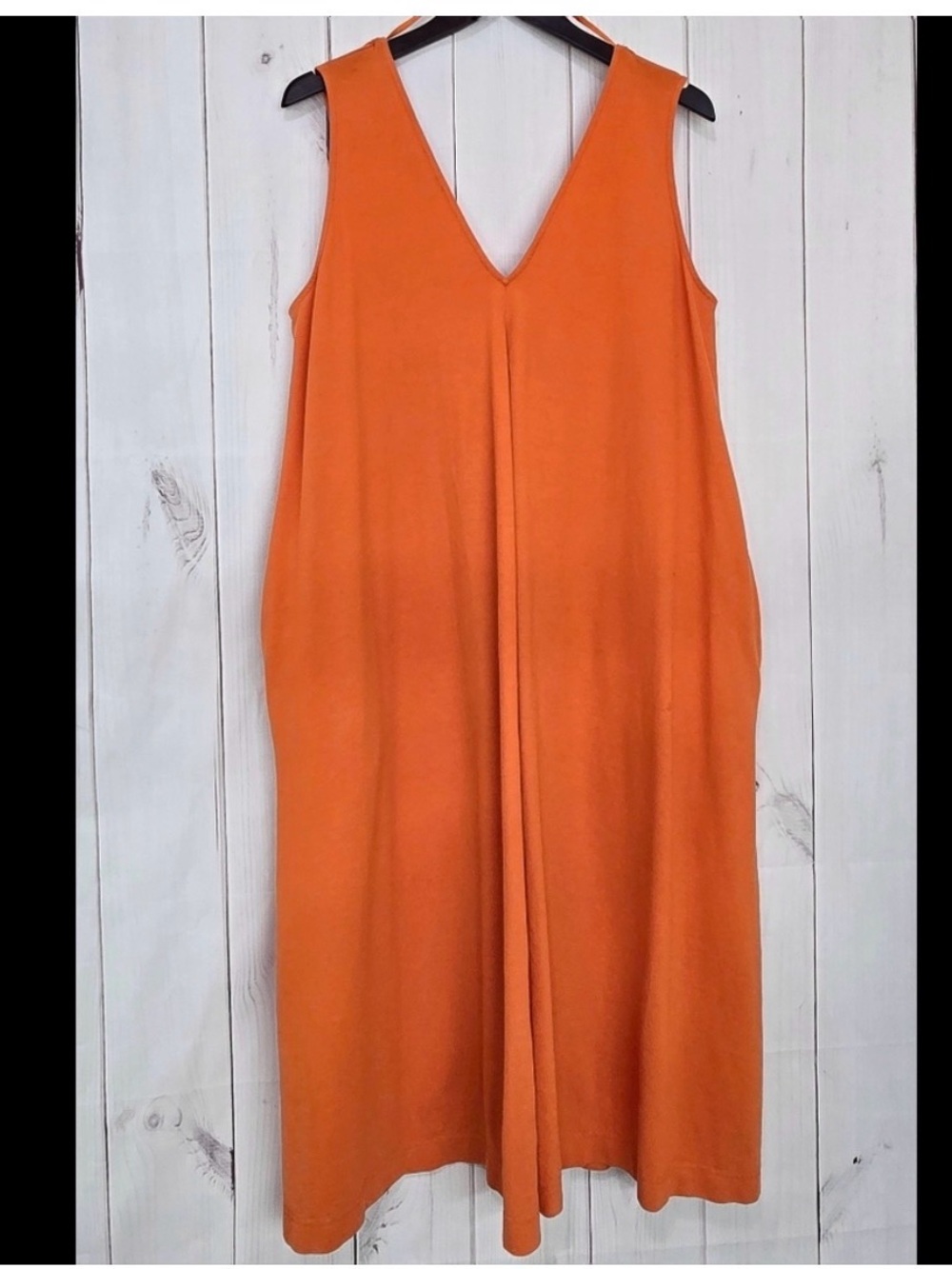 COS V Neck Sleeveless Orange Dress